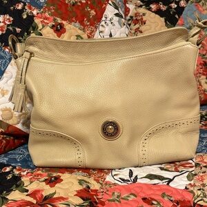 Dooney & Bourke Cream Leather Shoulder Bag